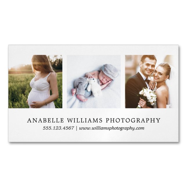 Modern and Minimal | Photography Business Card Magnet (Front)