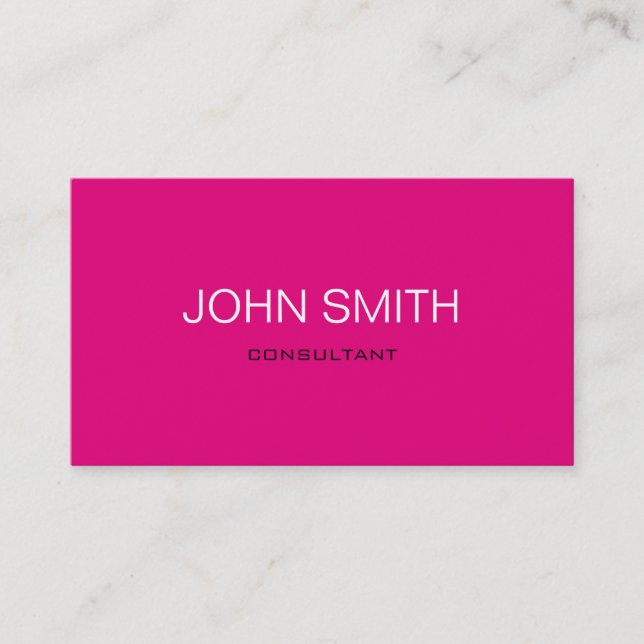 Modern and Minimal Pink Business Card (Front)