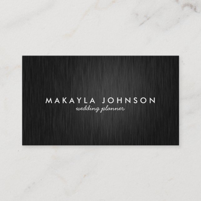 Modern and Minimal Professional Black & Gold Business Card (Front)