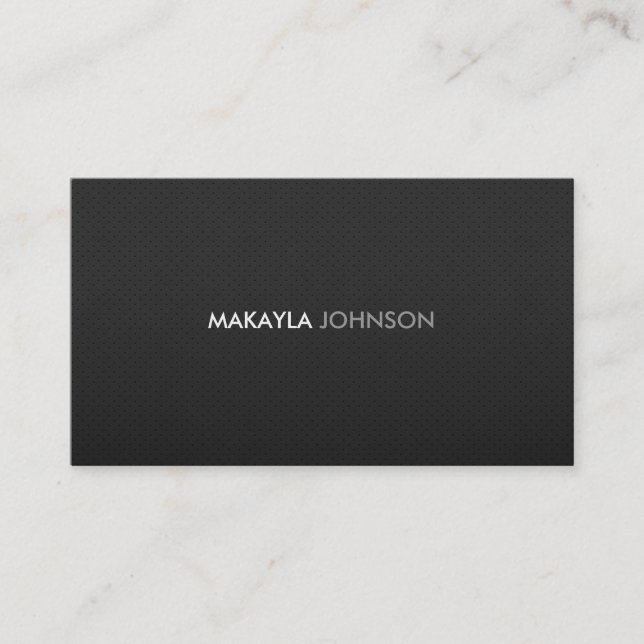 Modern and Minimal Professional Black Leather Business Card (Front)