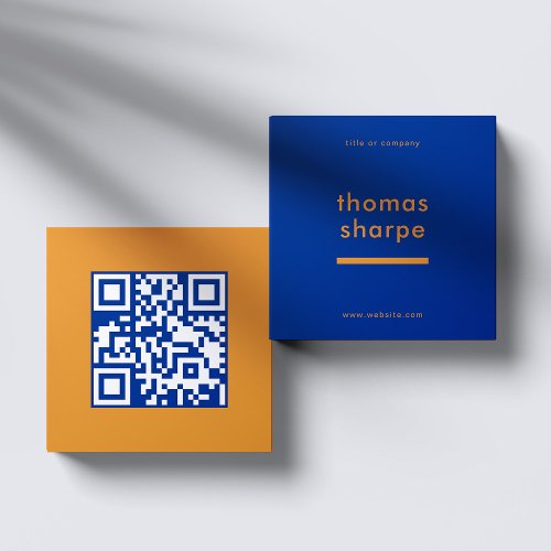 Modern and Minimal QR Code Backer Square Business Card
