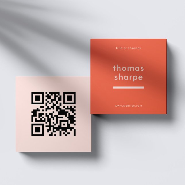 Modern and Minimal QR Code Backer Square Business Card (Creator Uploaded)