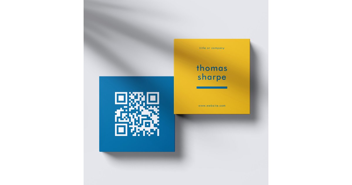 Modern and Minimal QR Code Backer Square Business Card | Zazzle