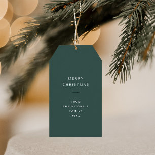 Modern and Minimal Typography   Green Christmas Gift Tags