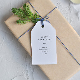 Modern and Minimal Typography | White Christmas Gift Tags