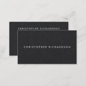 Modern and Minimal White Ink on Black Business Card (Front/Back)