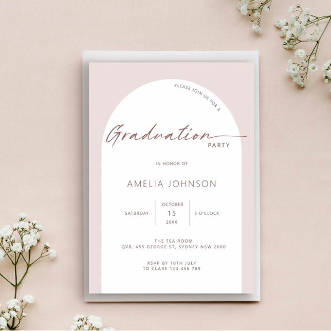 Modern and minimalist arch graduation party invita invitation (Creator Uploaded)