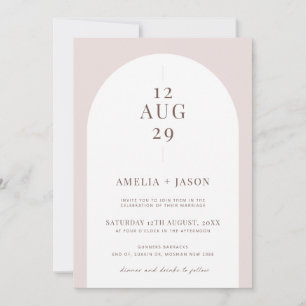 Modern and minimalist arch wedding invitation