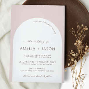 Modern and minimalist arch wedding invitation