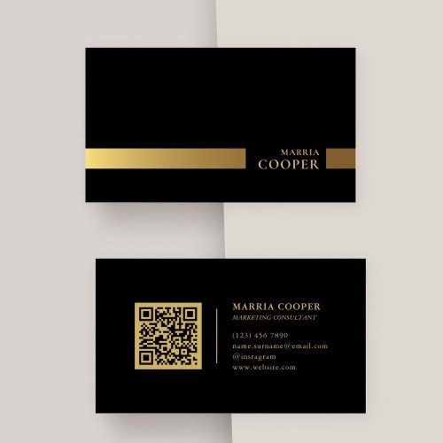 Modern and Minimalist Black and Gold Professional Business Card