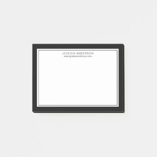 Modern And Minimalist Black Borders Personalized Post-it Notes