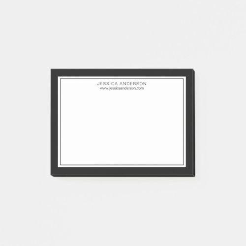 Modern And Minimalist Black Borders Personalized Post_it Notes