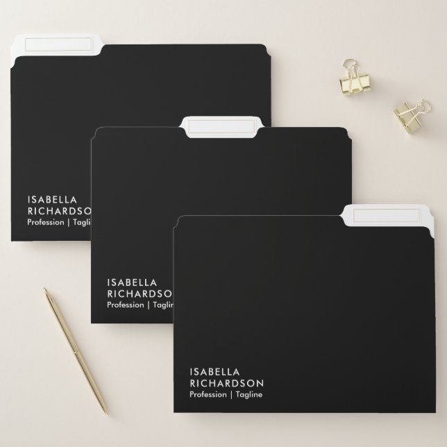 Modern And Minimalist Black File Folder (Set)