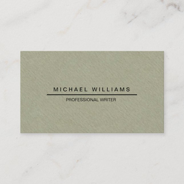 MODERN AND MINIMALIST CARDBOARD ROUGH PAPER BUSINESS CARD (Front)