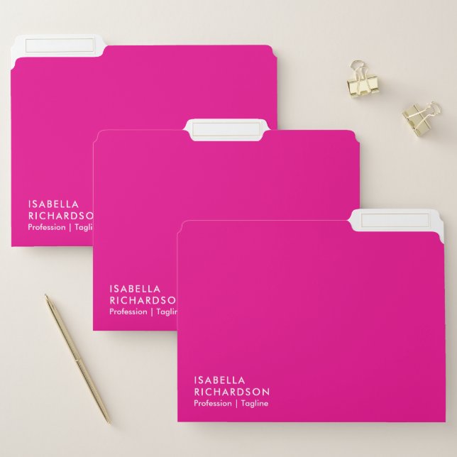 Modern And Minimalist Magenta File Folder (Set)