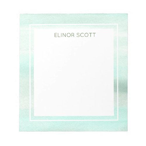Modern and Minimalist Mint Green Watercolor Notepad