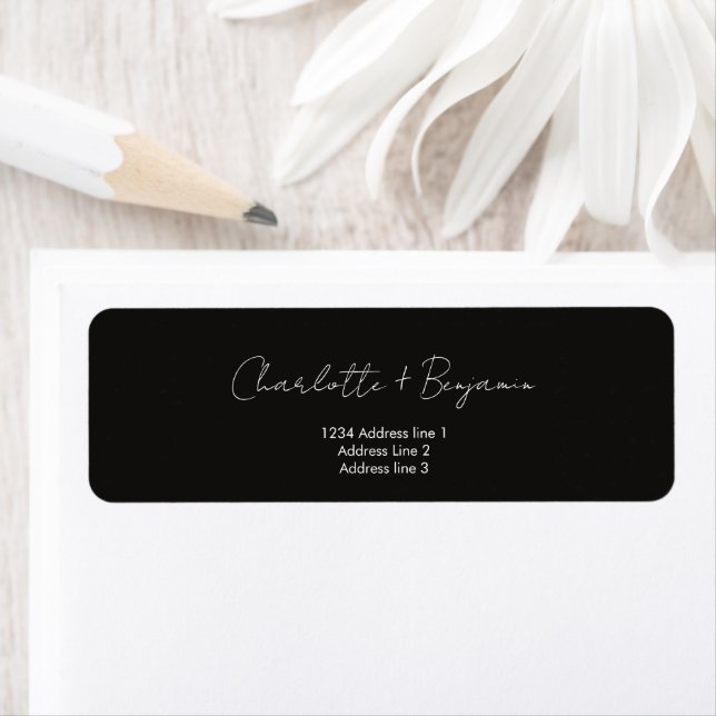 Modern and Minimalist Script Return Address Label (Insitu)