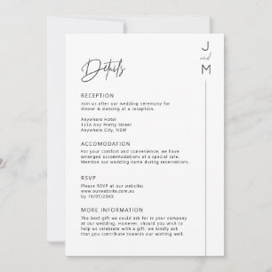 Modern and minimalist typography details card