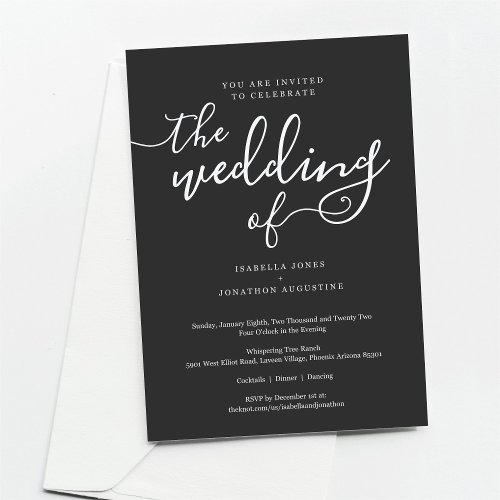 Modern and Minimalist Wedding Invitation with RSVP