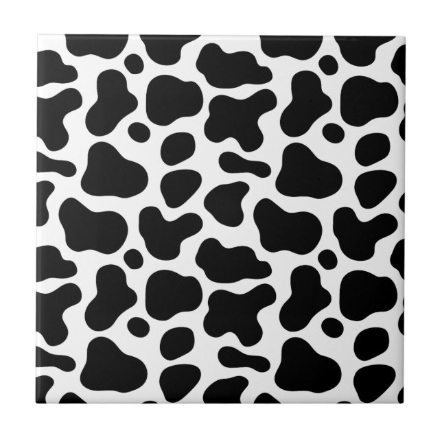 Modern and preppy look of Leopard l Black white Ceramic Tile (Front)