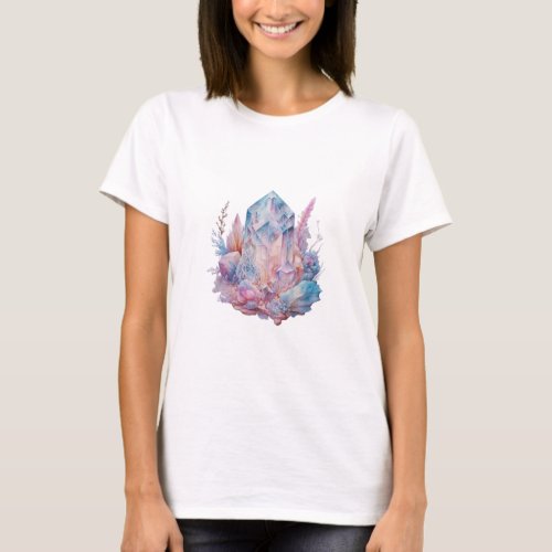 Modern and Pretty Crystals White Halloween T_Shirt