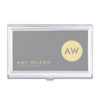 Modern and Professional Light Grey and Cream Business Card Holder