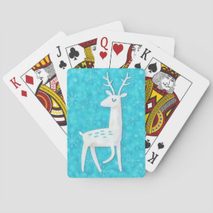 Modern and Retro Style Reindeer Deer Holiday Poker Cards