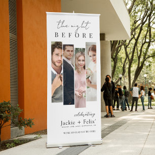 Modern and Romantic Photo Rehearsal Dinner Welcome Retractable Banner