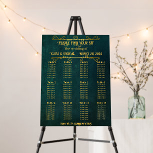 Modern and Simple 12 Tables Wedding Seating Chart Foam Board