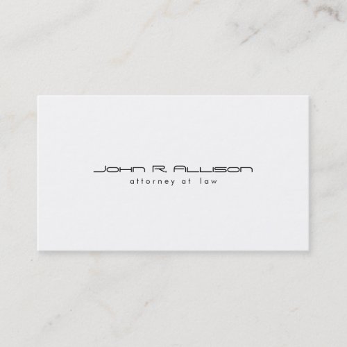 Modern and Simple Attorney White Business Card