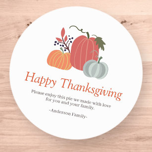 Modern and Simple Autumn Pumpkins Thanksgiving Classic Round Sticker