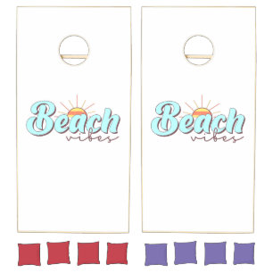 Modern and Simple Beach Vibes White Cornhole Set