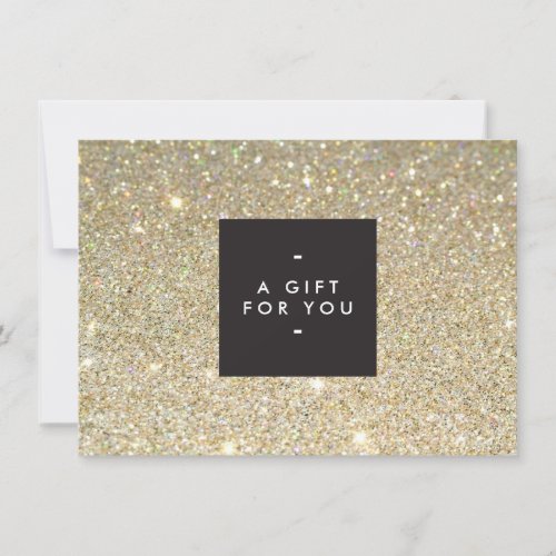 MODERN and SIMPLE BLACK BOX GOLD GLITTER Gift Cert