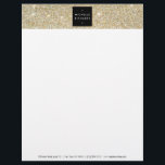 MODERN and SIMPLE BLACK BOX on GOLD GLITTER Letterhead<br><div class="desc">Coordinates with the MODERN and SIMPLE BLACK BOX on GOLD GLITTER business collateral. © 1201AM CREATIVE,  LLC</div>
