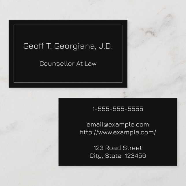 Modern and Simple Counselors At Law Business Card (Front/Back)
