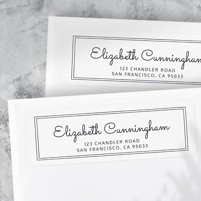Modern  and Simple Cursive Script Return Address Label (Creator Uploaded)