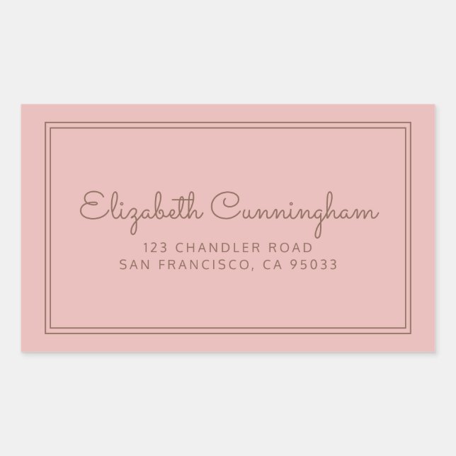 Modern  and Simple Cursive Script Return Address Rectangular Sticker (Front)