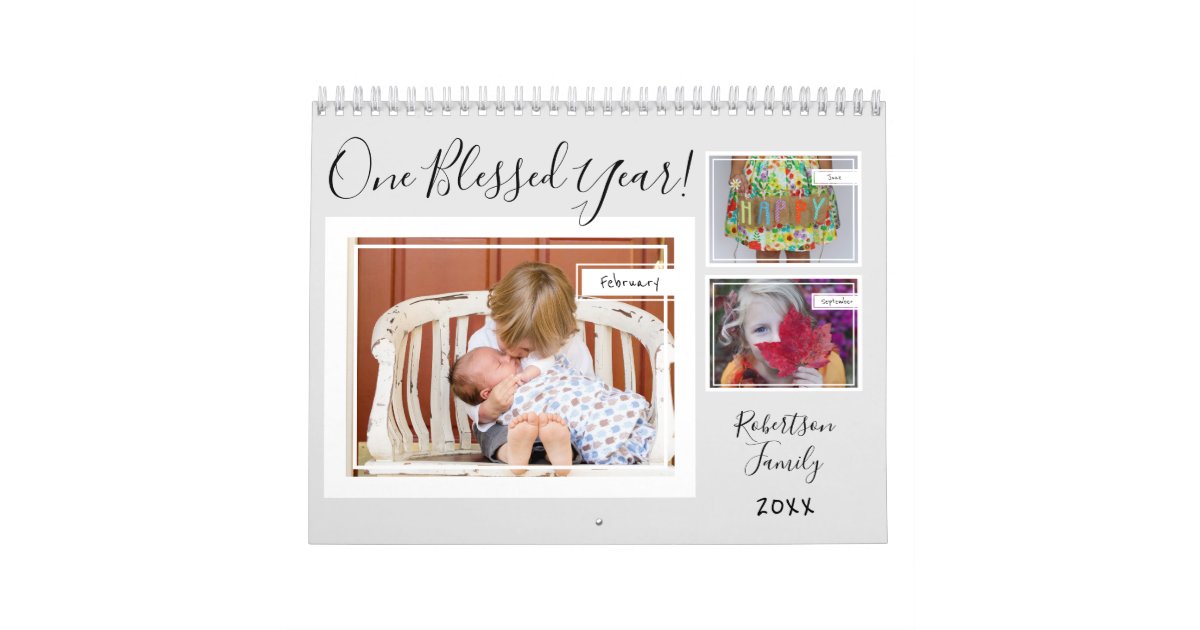 Modern And Simple Family E Blessed Year Calendar