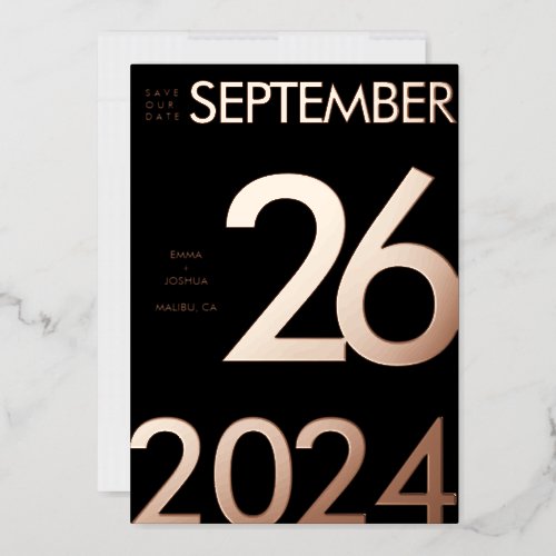 Modern and Simple Foil Save Our Date Card