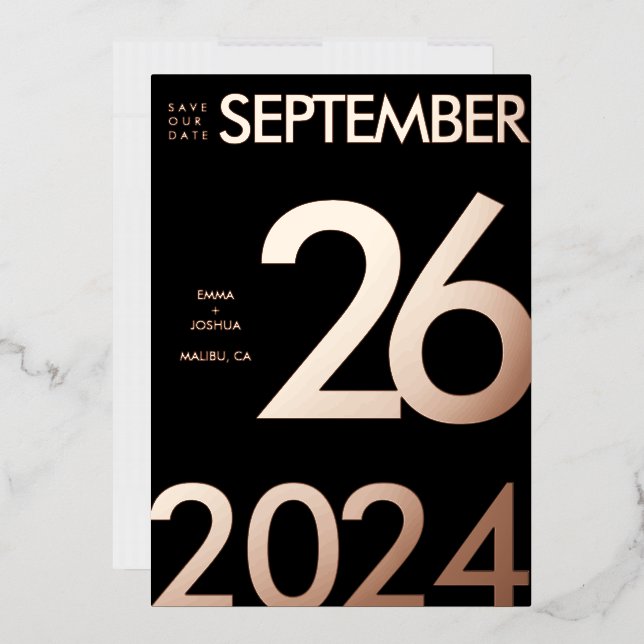 Modern and Simple Foil Save Our Date Card (Envelope)