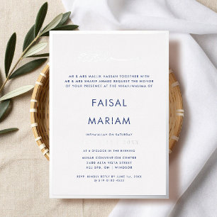 Modern and Simple Frame Islamic wedding Foil Invitation