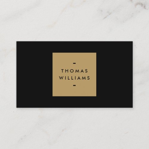 MODERN and SIMPLE GOLD BOX LOGO on BLACK Business Card Template