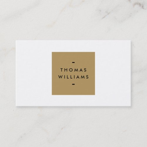 MODERN and SIMPLE GOLD BOX LOGO on WHITE Business Card