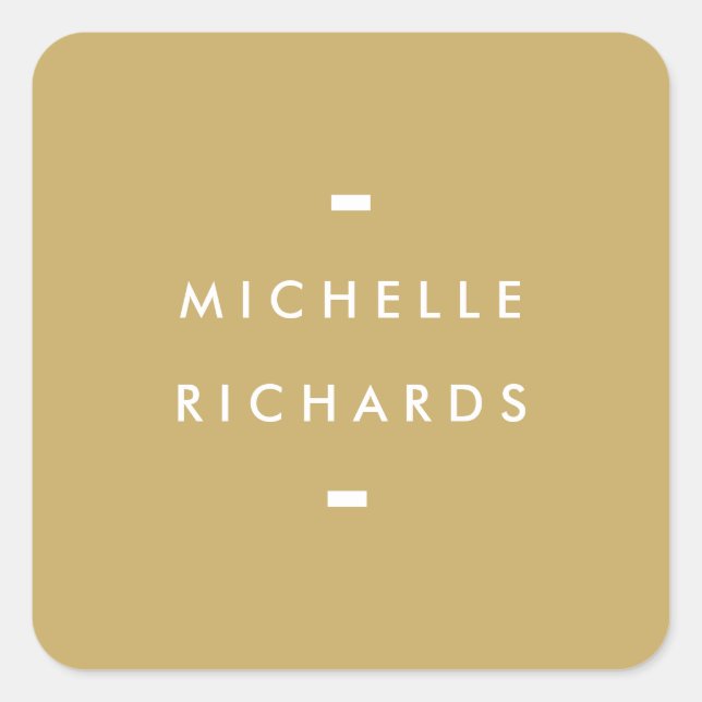 Modern and Simple Gold Square Sticker (Front)