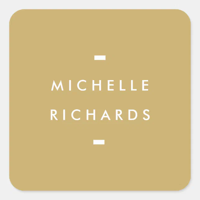 Modern and Simple Gold Square Sticker | Zazzle