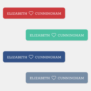 Modern and Simple Heart Typography Add Your Name Kids' Labels