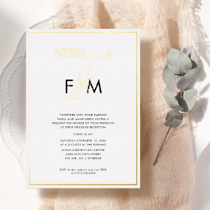 Modern and Simple Islamic wedding Foil Invitation