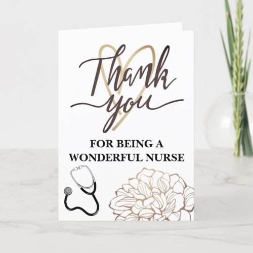 Modern And Simple Nurse  Thank You Card