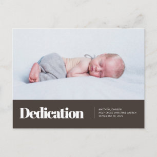 Modern and Simple Photo Dedication Invitation Postcard