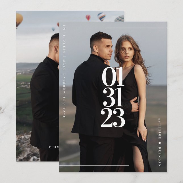 Modern and Simple Photo Save The Date Card (Front/Back)